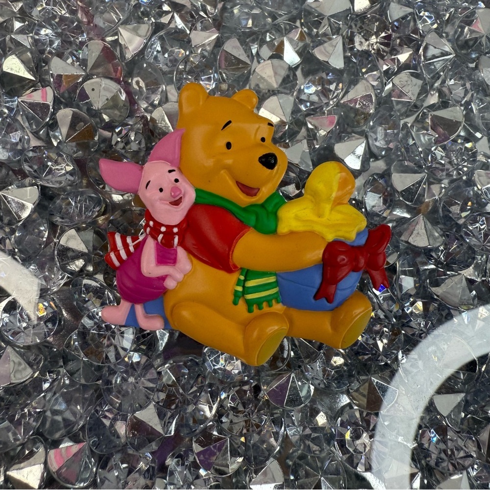 Disney Winnie the Pooh & Piglet Holiday Pin - Yellow, Pink, Red, Green, Blue